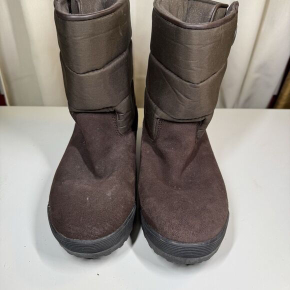 Lands End Womens Brown Casual Suede 394102 Mid Calf Winter Boots Size 8 B - Picture 2 of 9